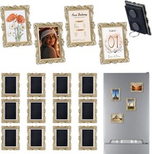 12 Pcs Vintage Mini Picture Frames Bulk for 2" x 3" Size Picture DIY Magnetic...