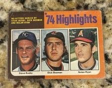 1975 Topps - '74 Highlights Nolan Ryan, Dick Bosman, Steve Busby #7 VG