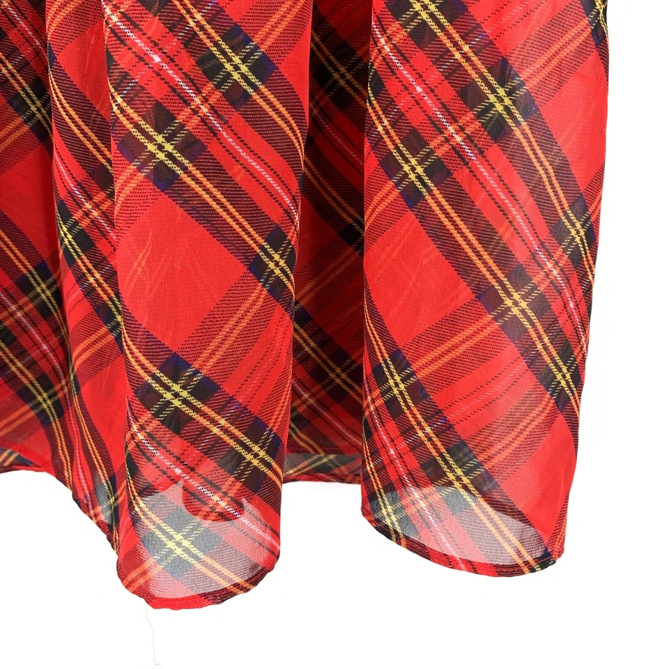 Cacique Babydoll Chemise Mujer Talla 14/16 Negro Encaje Rojo Cuadros Foto 4 de 4