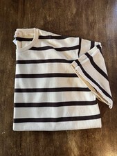 The Armoury Cotton Stripe Ice Tee Knit Short-sleeve T-shirt - Beige/Brown XXL