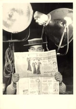 Silent Screen Comedian Buster Keaton Reads Gossip  Broadway Broadsheet Postcard