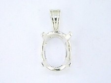 Oval Scalloped Pendant Pendant Setting Sterli...