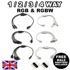 2/3/4-WAY 4-5 PIN RGB RGBW LED STRIP SPLITTER CABLE+CONNECTOR 5050 3528 2835 DC