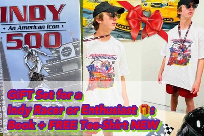 Indy500 Racing American Icon Hardcover Book + RACE IndyCar GIFT SET T-Shirt NEW