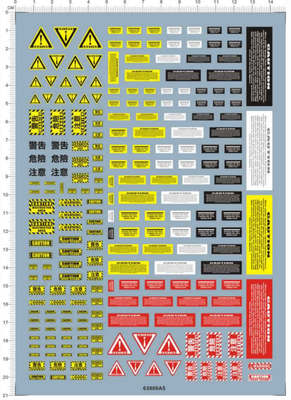 decals Warning tag CAUTION DANGER for model kits (63900A5)