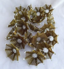 RARE FIND! vintage gold net reflectors for mini christmas lights set of 20