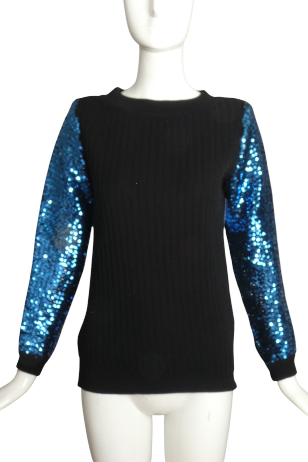 SAINT LAURENT Maglione in lana e paillettes anni '70 taglia 6