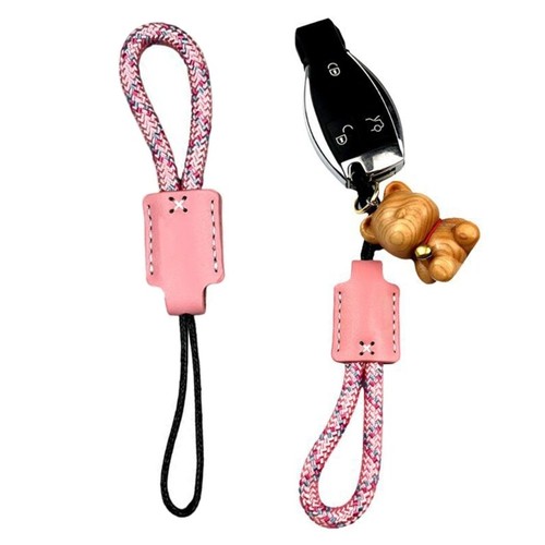 Elegant Leather Keychain Pendant Keyrings Accessory for Commuting and Travel - Zdjęcie 3 z 8