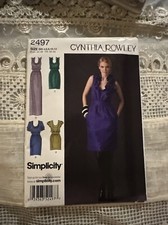Simplicity Miss Cynthia Rowley Dress in 3 lengths Sewing Pattern 2497 Size 4-12