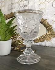 Antik Fu&szlig;becher Kelch Becher Weinglas Pokalglas Kristallglas? ~1830