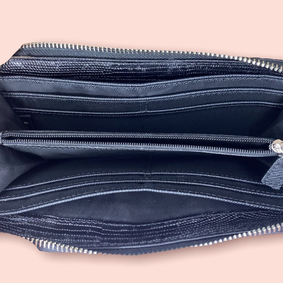 Coach Julia Op Art Signature Logo Accordion Zip Around Luxury