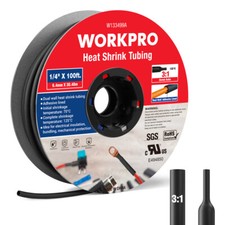 WORKPRO 1/4" &times;100FT Heat Shrink Tubing 3:1 Ratio Dual Wall Adhesive Lined Tubing