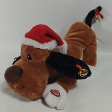 See Video Dan Dee Animated Plush Dog Sings "Jingle Bells" 16" Tested Works Vtg