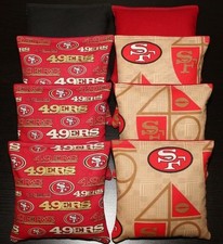 8 CORNHOLE BEANBAGS made w SAN FRANCISCO 49ERS Fabric ACA Reg Bags
