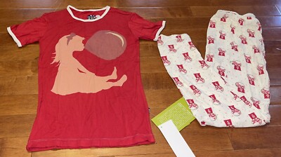 Kickee Pants Girl Natural Gumball Pajamas New Size 10 READ