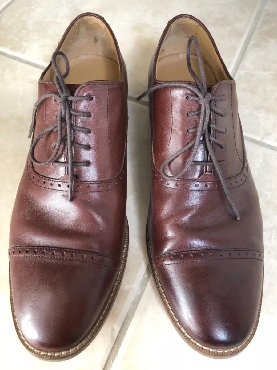 COLE HAAN Cambridge Men s Brown Leather Cap Toe Oxford Dress