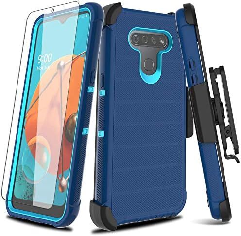 Funda para LG K51, para LG Q51 Funda con Protector de Pantalla TPU Suave, [Serie Funda