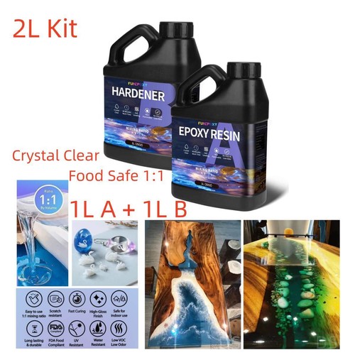 Crystal Clear Epoxy Resin 64oz Kit FDA Compliant Food Safe 11 By