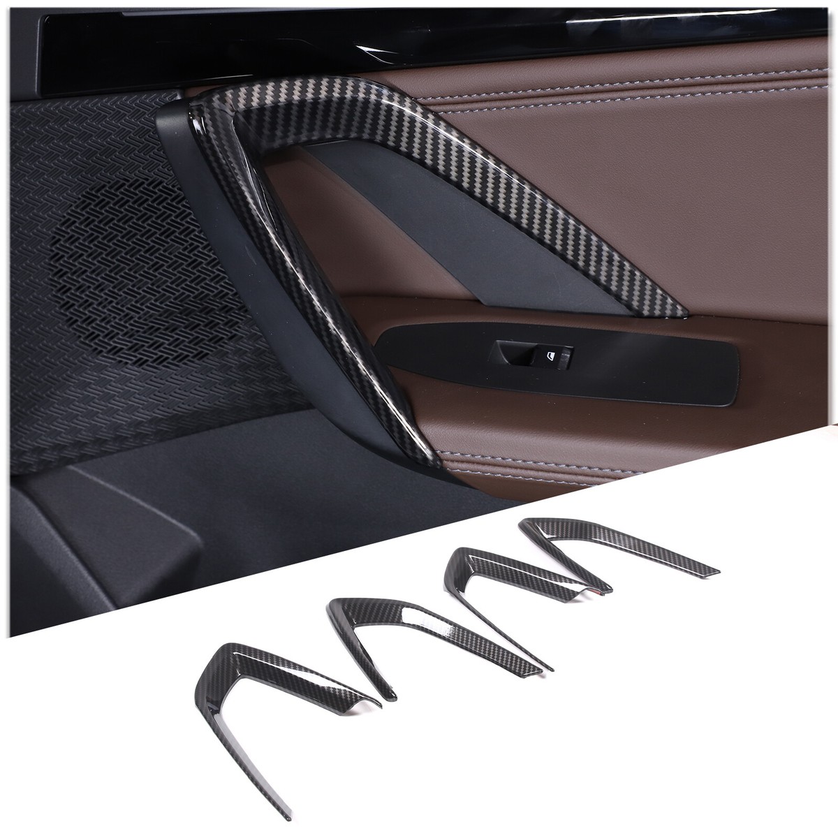 ABS Carbon fiber Inner Interior door Panel trim Frame For