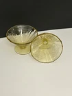 Vintage Depression Glass Amber Madrid - 2 Footed Sherbert Bowls by Federal Glass