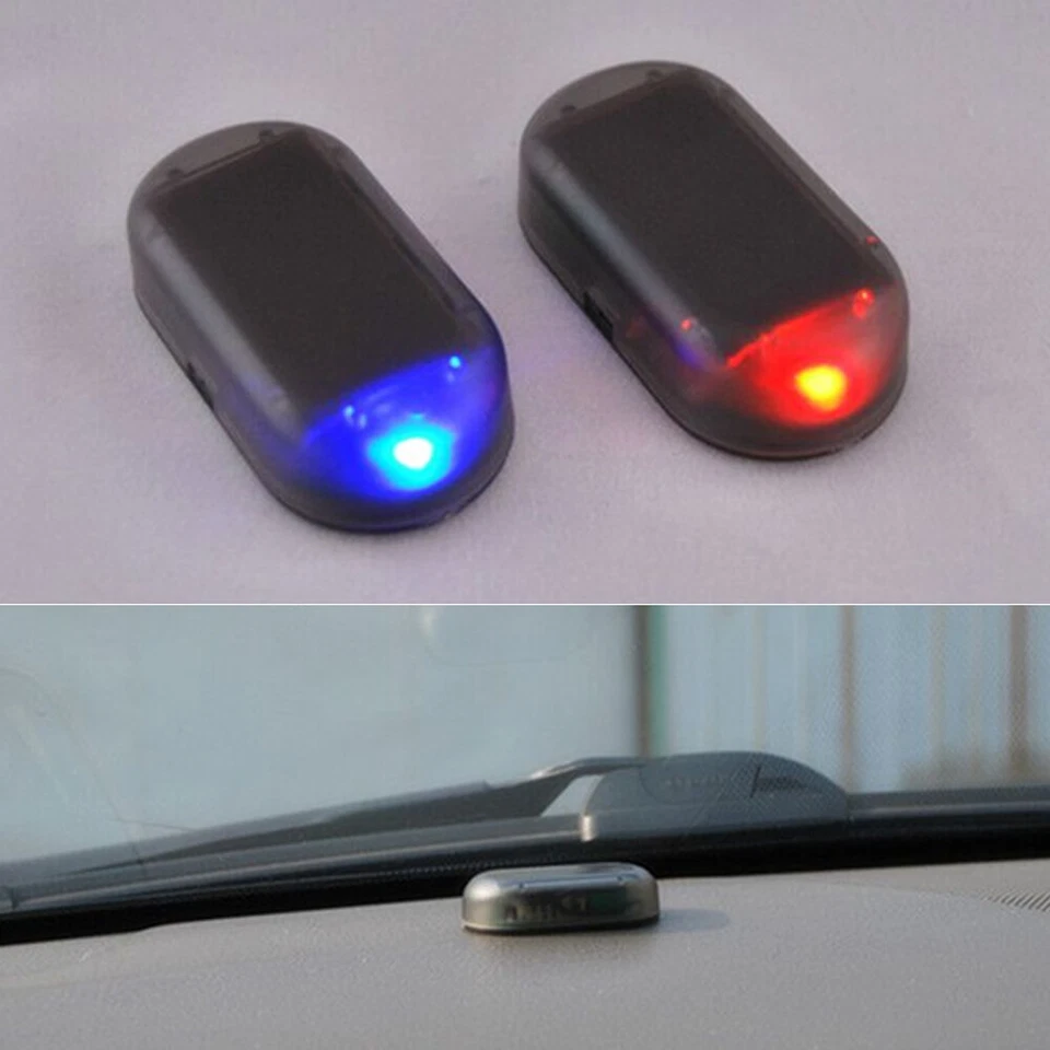 Solar Fake Anti-Thief Car Alarm LED Flashing Warning Signal Lights Safety - Image 3 of 4