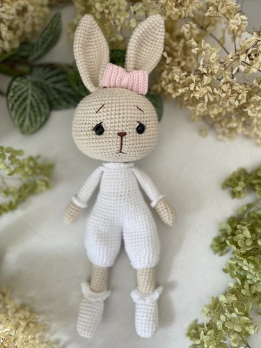 Bunny Splyushka, handmade knitted toy - Picture 7 of 8