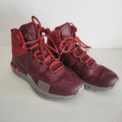 Under Armour Verge 2.0 Mid Gore-Tex Womens Hiking Boots Shoes Burgundy Sz 7.5