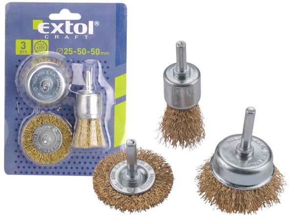 ScheibenbüRste TopfbüRste PinselbüRste Satz 3Tlg 25-50Mm DrahtbüRsten Set 6Mm-image