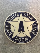 WHITE STAR LINE BAGGAGE STICKERS STATE ROOM A SET OF 2 RP