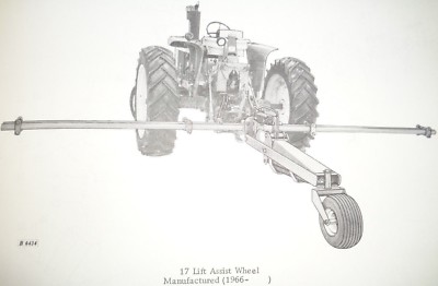 John Deere No. 17 Lift Assist Wheel Parts Catalog Manual book JD 4/67 original