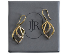 JUDITH RIPKA 18K Yellow Gold and Diamonds DROP DANGLE Earrings