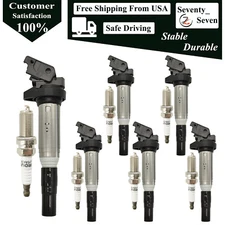 UF667 6pcs Ignition Coil and Spark Plug Kit For 2007-2010 BMW X5 3.0L