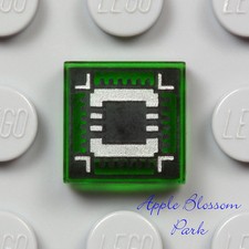 NUOVO Lego Minifig COMPUTER CHIP 1x1 PIASTRELLA VERDE - Ultra Agenti Quadrato Argento Strumento