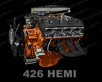 426 Hemi Engine Poster Poster.   Mopar.  Hemi Engine Cut Away.