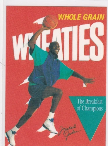 MICHAEL JORDAN RARE WHEATIES Breakfast of Champions Cereal Card CHICAGO BULLS!