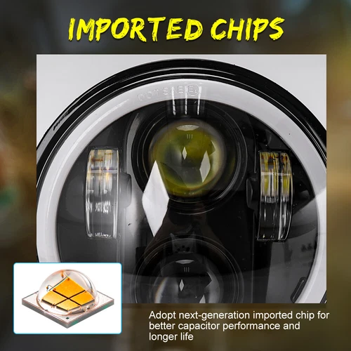 4pc 5.75" LED Headlights High Low Halo DRL H5001 H5006 For Buick Electra Wildcat - Picture 12 of 21