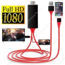 HDMI Mirroring Cable Phone to AV TV HDTV Adapter For iPhone 14 13 12 11 X XR 8 7
