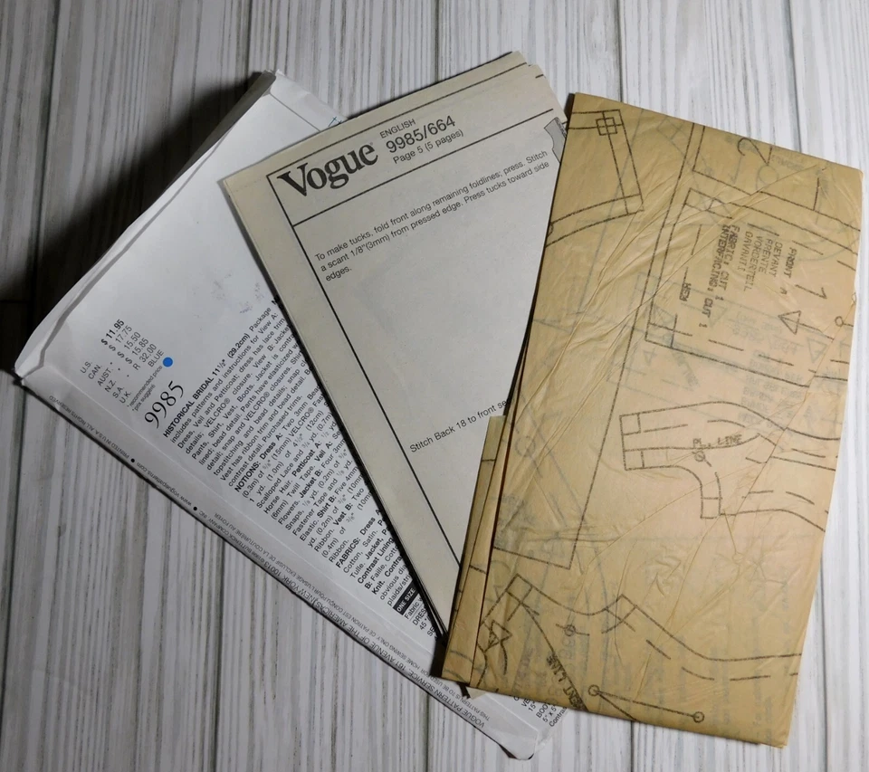 Vogue Craft 9985 Historical Bridal Doll Clothes Barbie Ken Pattern NEW Rare - Image 3 of 3