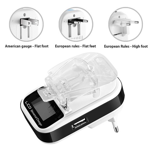 Universal Battery Charger Travel Charging With LCD Display For Phone Camera - Photo 7/11