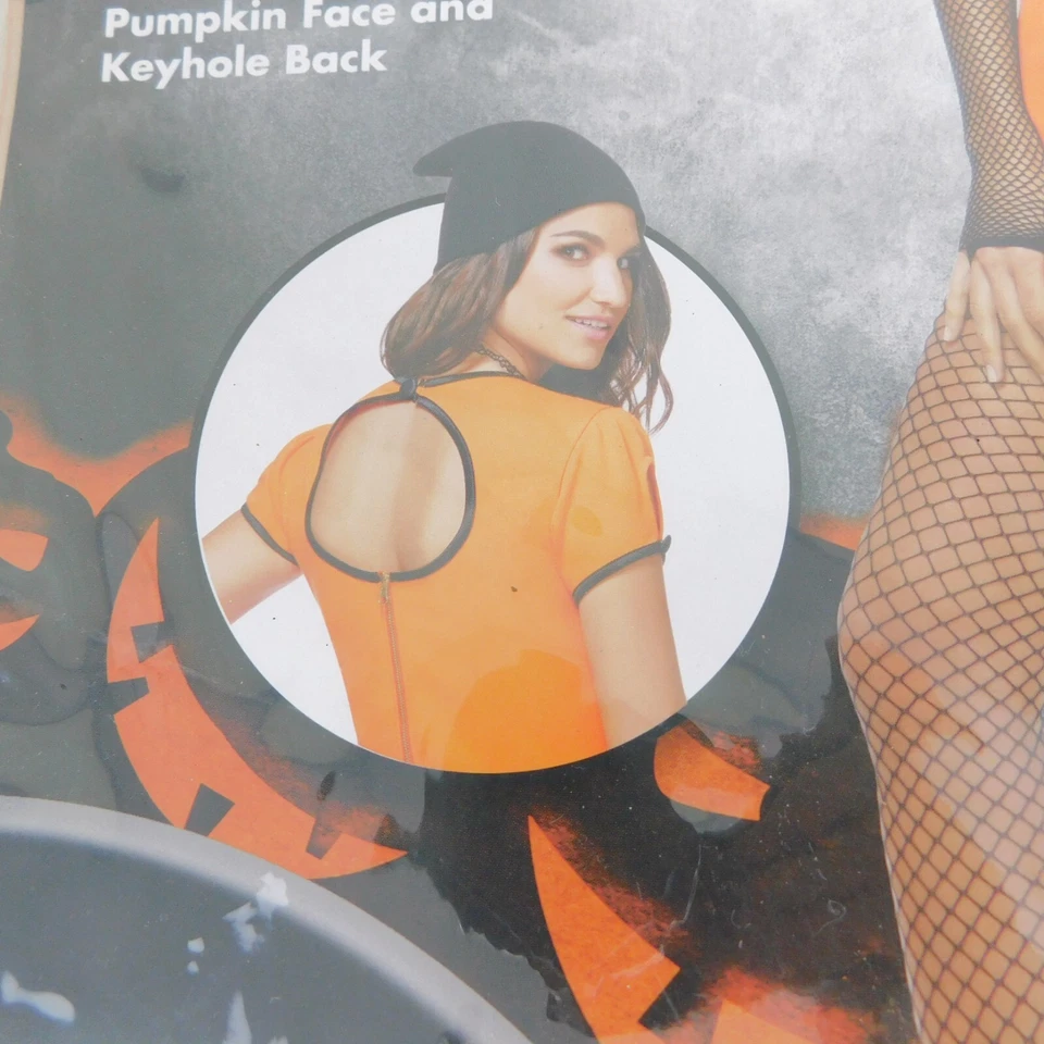 Keyhole Pumpkin Romper Adult Jack-O-Lantern Halloween Costume 4-6 Small #4925 - Image 2 of 4