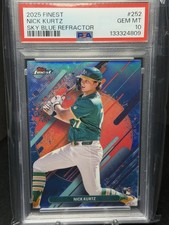 Topps Finest 2025 #252 Sky Blue Refractor Nick Kurtz Athletics MLB Rookie /150