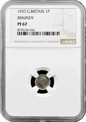 Großbritannien (Maundy) 1 Penny 1937, NGC PF67, "König George VI. (1937 - 1952)" - Bild 1 von 2