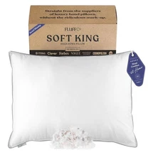 FluffCo Down Alternative Basics King Size Pillows, Pillow for Sleeping, Bed