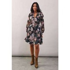 Line & Dot mini Floral print 100% Silk Wrap Long Sleeve airy SM summer wedding