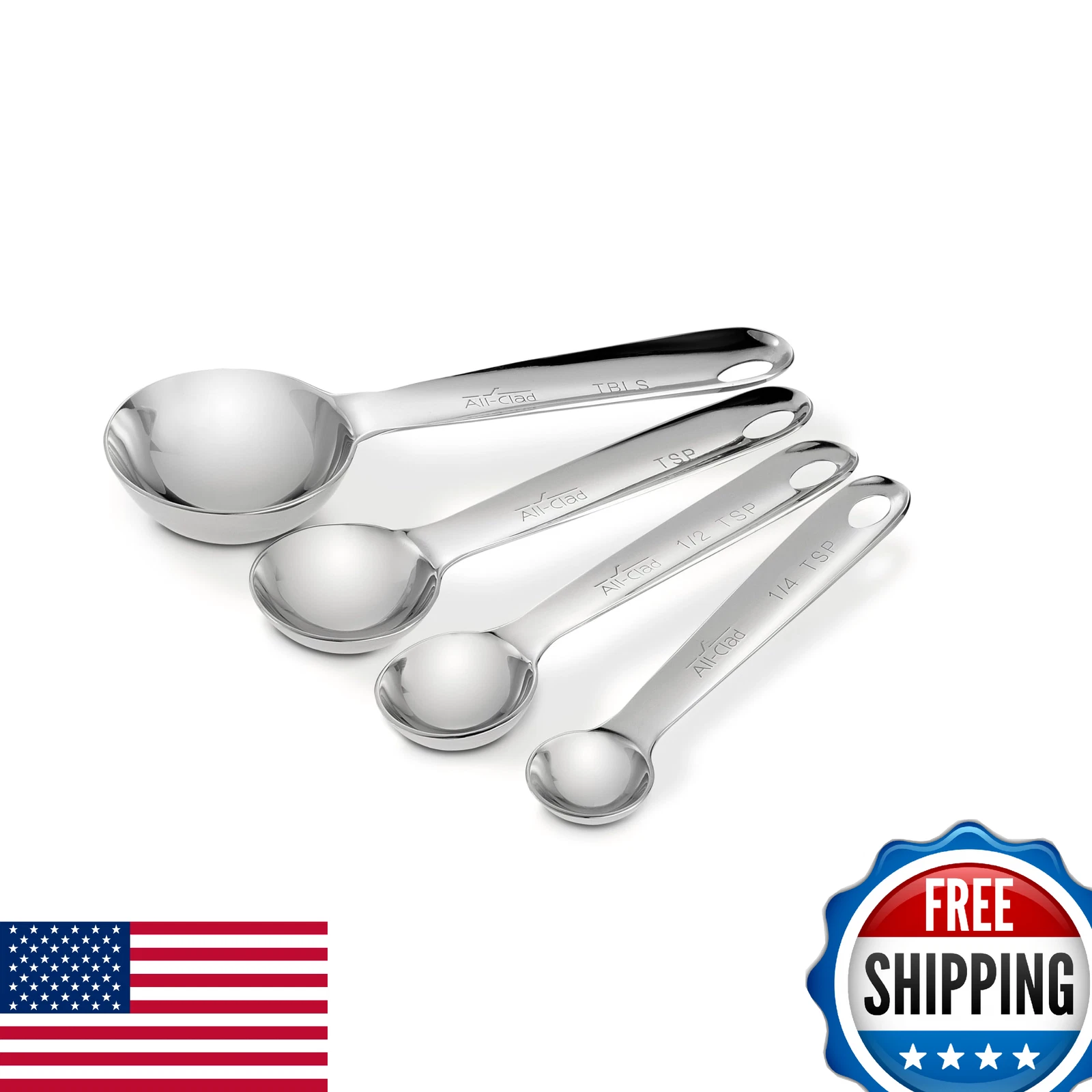 All-Clad 59918 Stainless Steel Measuring Spoon Set - Durable & Precise