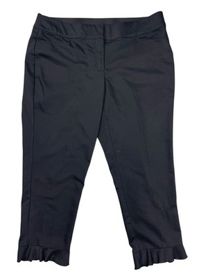 Lane Bryant The Allie Dress Pants Size 18 Black Ruffle Hem 27'' Inseam