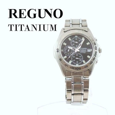 Citizen Reguno Titanium Chronograph Black Dial Quartz Watch