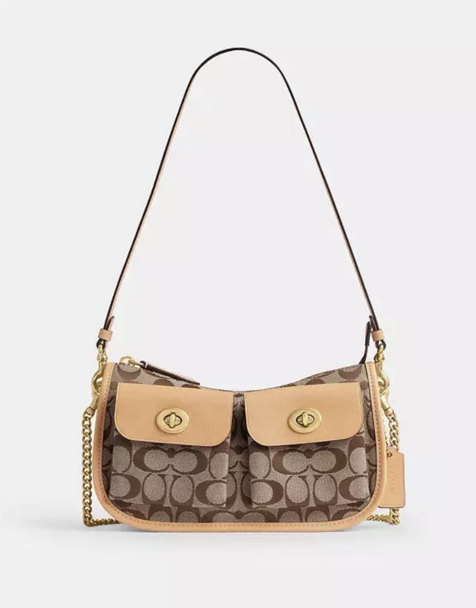 Coach Official Twin Turnlock Waverly Bag - Signature Jacquard