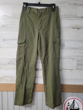 Vintage Boy Scouts Pants Boys 6 Waist 28 Green Cargo Talon Uniform USA Made