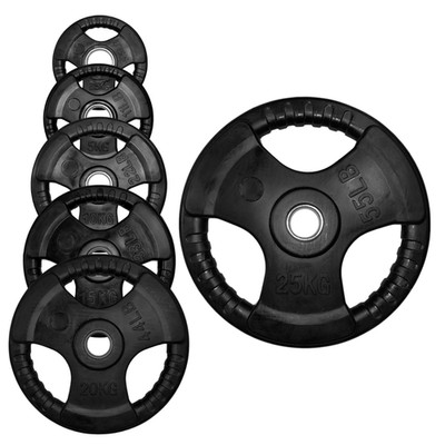 EXERSCI 2'' Tri-Grip gummibeschichtete Hantelscheibe 100KG SET, 2,5 - 20KG